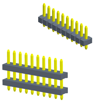 3.96mmPin Header  single Row  180° Mono plastic/poly plastic  A-type  white non pre broken rubber core